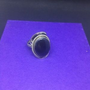 Obsidian adjustable ring